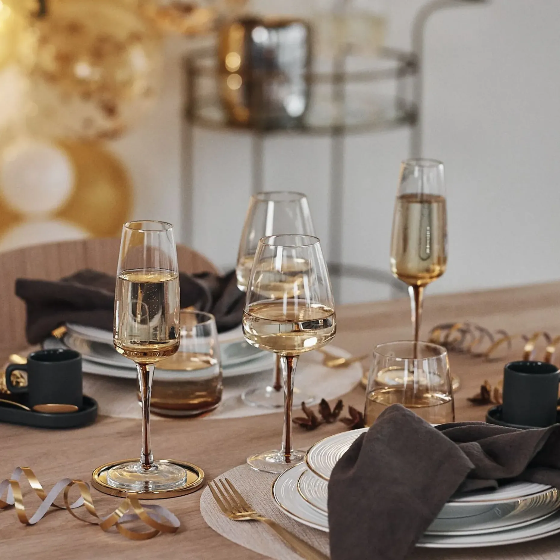 Amber Champagneglass