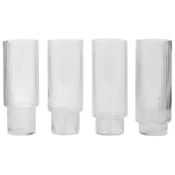 Ripple Long Drink Glass 4-Pakk