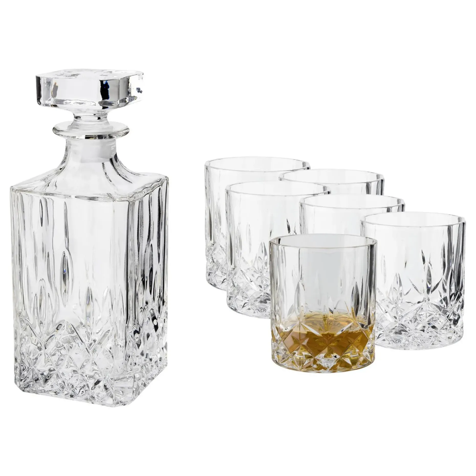 Vide Whiskeysett Karaffel Og 6 Stk. Whiskeyglass